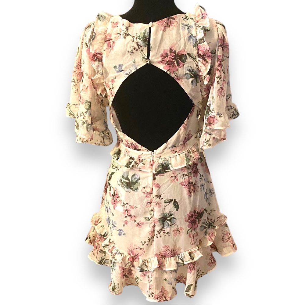 Olivaceus Cut Out Floral Mini Dress Women’s M - Picture 6 of 10